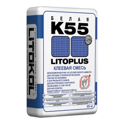 Клей плиточный белый для мозаики Litokol Litoplus K55, 25 кг