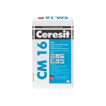 Клей плиточный эластичный для фасадов универсальный Ceresit СМ 16, 25 кг