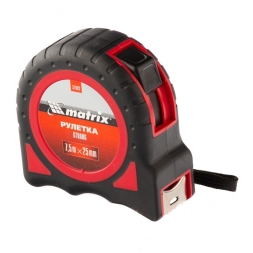 Рулетка Matrix Strong 7.5 м х 25 мм обрезиненный корпус
