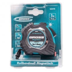 Рулетка Gross Magnetisch 3 м х 16 мм обрезин. корпус, магнитный зацеп