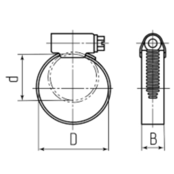 Хомут червячный оцинкованный PL-9/W1 (130-150)