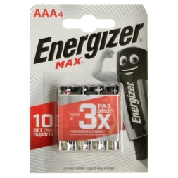 Батарейка алкалиновая Energizer Max AAA LR03-4BL 1.5В блистер 4 шт