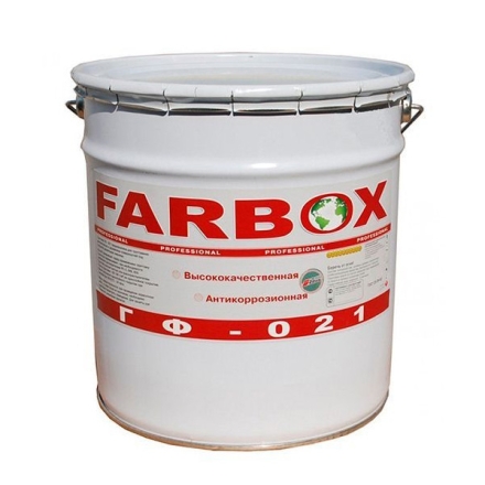 Грунт по металлу Farbox ГФ-021Б антикоррозионная серый 20 кг