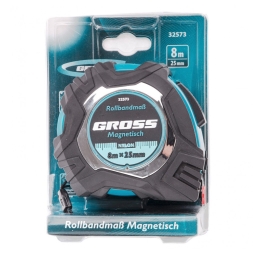 Рулетка Gross Magnetisch 8 м х 25 мм обрезин. корпус, магнитный зацеп