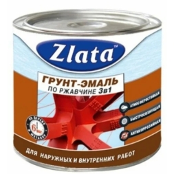 Грунт-Эмаль Zlata защита металла 3 в 1 черная 1,6 кг