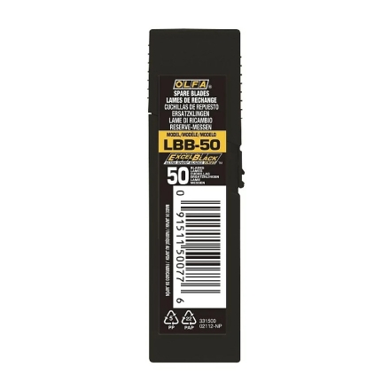 Лезвие OLFA Excel Black сегментированное 18х100х0.5 мм в боксе 50 шт OL-LBB-50