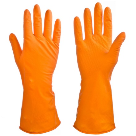 Перчатки Dr. Clean хозяйственные резиновые оранжевые размер L