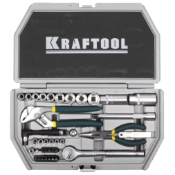 Набор Kraftool слесарно-монтажного инструмента 1/4&quot; 38 предметов