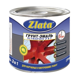 Грунт-Эмаль Zlata защита металла 3 в 1 серая 1.6 кг