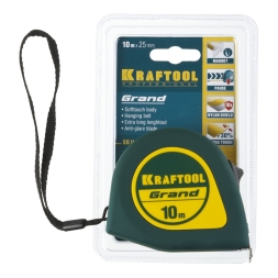 Рулетка Kraftool Grand обрезиненный пластиковый корпус 10 м х 25 мм