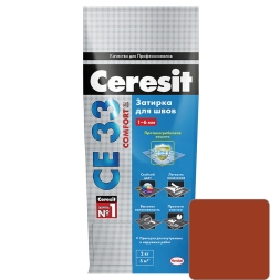 Затирка для швов Ceresit CE 33 Comfort №49 Кирпичный 2 кг