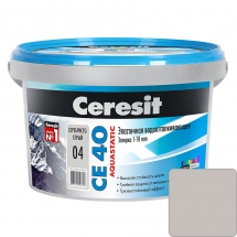 Затирка для швов Ceresit СE 40 Aquastatic №04 Серебристо-серый 2 кг