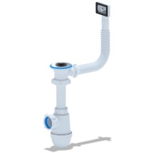 Сифон для мойки АНИ пласт Грот 1 1/2х40мм c гибким переливом C0140S