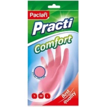 Перчатки Paclan Сomfort хозяйственные резиновые розовые размер L