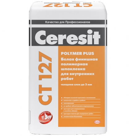 Шпатлевка финишная полимерная Ceresit CT 127, 25 кг
