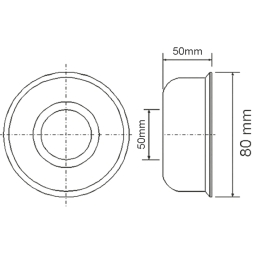 Отражатель пластиковый глубокий (декоративная чашка) McAlpine 50мм (F50)