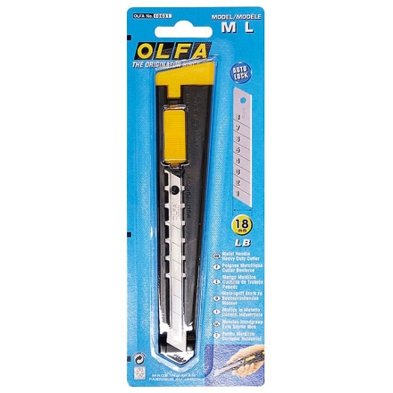 Нож OLFA металлический с выдвижным лезвием автофиксатор 18 мм