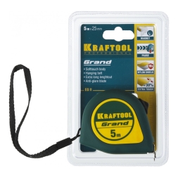 Рулетка Kraftool Grand обрезиненный пластиковый корпус 5 м х 25 мм