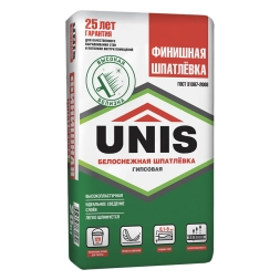 Шпатлевка гипсовая Unis финишная белая 20 кг