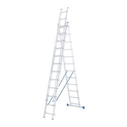 Лестница трехсекционная алюминиевая Сибртех 3х12 ступеней (6.1 м)