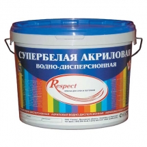 Краска Супербелая акриловая Гермес Respect 40 кг