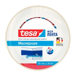 Лента малярная Tesa белая 36 мм 50 м (4 дня)