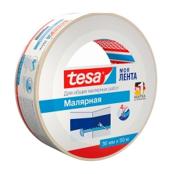 Лента малярная Tesa белая 36 мм 50 м (4 дня)