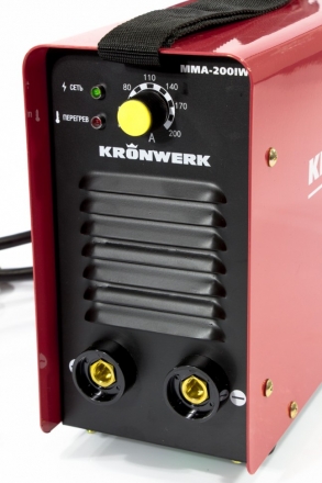 Аппарат инверторный дуговой сварки ММА-200IW, 200 А, ПВР 60%, диаметр электрода 1.6-5 мм, провод 2 м Kronwerk
