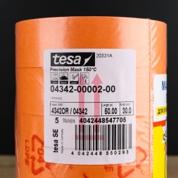 Лента малярная Tesa для окраски распылением оранжевая 30 мм 50 м (2 месяца) 5 шт