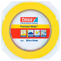 Лента малярная Tesa четкий край желтая 9 мм 50 м/пог. (6 месяцев)