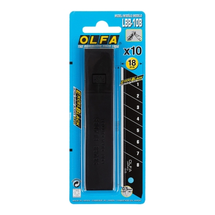 Лезвие OLFA Excel Black сегментированное 18х100х0.5 мм 10 шт OL-LBB-10B