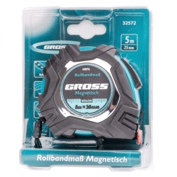 Рулетка Gross Magnetisch 5 м х 25 мм обрезин. корпус, магнитный зацеп